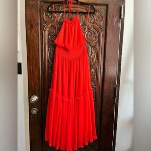 Gently used smocked halter maxi dress